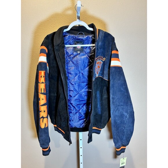 NFL Chicago Bears Leather Men’s Jacket In L Size New With Tags - Picture 5 of 7
